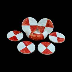 Ensemble de dessous-de-verre en marbre indien, artisanat fait main, dessous-de-verre élégants pour la décoration de table, cadeau - Product Image 1