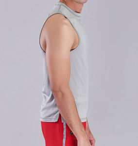 Camisetas sin mangas al por mayor con logo personalizado, de algodón, ligeras, suaves, blancas, lisas, para gimnasio, fitness, correr, para hombre. - Product Image 4