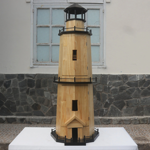 Étagère en bois massif faite à la main - LAMPSAROUGE AVEC BAR À VIN - Meubles de salon nautiques modernes - Product Image 1