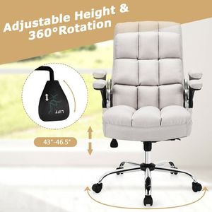 Adjustable Swivel High Back <b>Office</b> <b>Chair</b> <b>with</b> Flip-Up <b>Arms</b> for Home and <b>Office</b> Use - Product Image 2