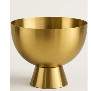 Cuenco Enfriador de Champán de Latón Cepillado Contemporáneo, Recipiente para Consolas y Banquetes de Hoteles Ejecutivos - Product Image 1