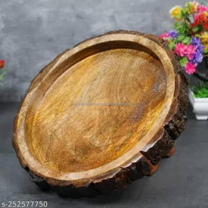 Bandeja Rectangular de Madera Maciza con Diseño Minimalista Único de India, Base Ancha, para Uso Diario, Servir y Decorar, Estilo Moderno - Product Image 4