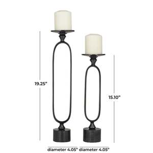 <b>Candlestick</b> <b>Holder</b> Set Of 2 <b>Black</b> Tapered Design For Home Decoration Durable Finish - Product Image 3