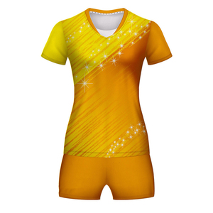 Maillot de volley-ball personnalisé pour femmes, uniforme imprimé, 100% polyester, antibactérien, col en V, sans manches, tissu en maille, options personnalisées - Product Image 1
