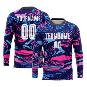 Uniforme de Fútbol Personalizado con Sublimación en Blanco y Rosa, Camiseta Deportiva Transpirable y Ligera para Equipos de Fútbol - Product Image 3