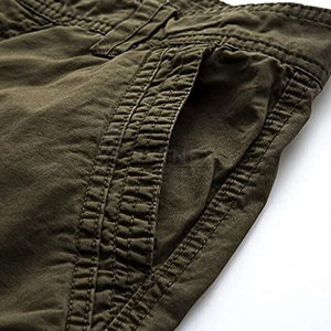 <b>Lightweight</b> Solid 100% Cotton <b>Cargo</b> <b>Shorts</b> with Breathable Fabric Multiple Pockets Adjustable Waist Summer Casual Clothing - Product Image 4