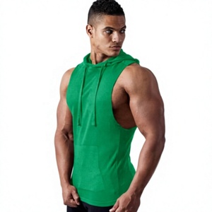 Camiseta sin Mangas Verde para Hombre Ever Glow, Transpirable, de Punto, de Algodón/Fibra de Bambú, Informal, con Bolsillos, Estampado por Sublimación - Product Image 1