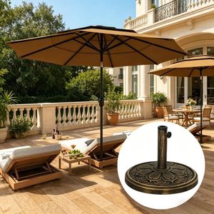 Base per Ombrellone da Giardino Quadrato in Acciaio Inossidabile, Raggio 3m, per Hotel e Spiagge - Product Image 3