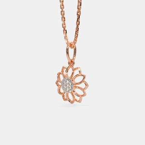 Collar con Colgante de Diamantes Cultivados en Laboratorio en Forma de Racimo Floral en Oro Rosa - Product Image 4
