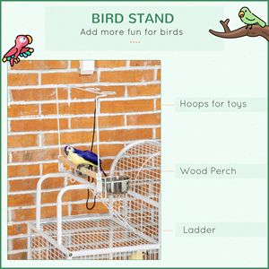 Gabbia Moderna per Animali Domestici da 64 Pollici per Pappagalli Medi e Piccoli, Calopsiti, Pappagallini, Agaporni, con Supporto su Ruote, Disponibile nelle Taglie XS e XL - Product Image 5