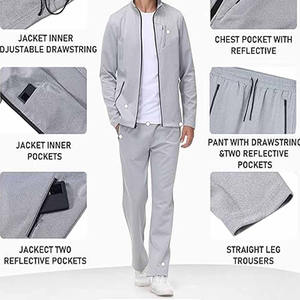 Conjunto deportivo vintage para hombre, chaqueta y pantalones, tela transpirable, ropa deportiva cómoda, para gimnasio, entrenamiento, correr, atuendo informal. - Product Image 4