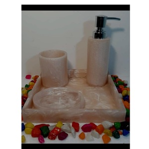 Juego de Baño de Mármol de 4 Piezas: Dispensador de Jabón, Portacepillos, Bandeja y Plato, Decoración Moderna y Minimalista para Encimera, Hecho a Mano, Alta Calidad - Product Image 6