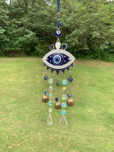 Atrapasueños de Protección Contra el Mal de Ojo para la Entrada, Decoración del Hogar, Cristal Colgante, Energía Positiva, Pieza de Arte con Reflejo de Luz de la India - Product Image 1