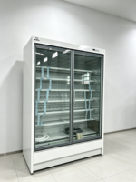 Réfrigérateur commercial à double porte vitrée pour boissons, équipement de présentation pour supermarchés, magasins de proximité et bars