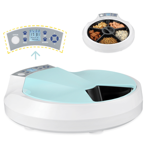 Comedero Automático Elevado para Mascotas con 5 Comidas, Dispensador de Comida Seca y Húmeda de 5x270ml, Temporizador Programable, Porciones para Perros y Gatos - Product Image 1
