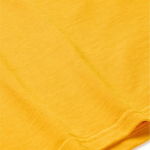 Camiseta Personalizada OEM para Hombre, Color Amarillo Sólido, Cuello Redondo, Manga Corta, Informal, de Algodón - Product Image 4