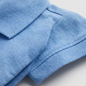 Polo homme bleu clair en piqué de coton respirant, coupe ajustée, manches courtes, pour le golf, vêtements d'été pour hommes - Product Image 5