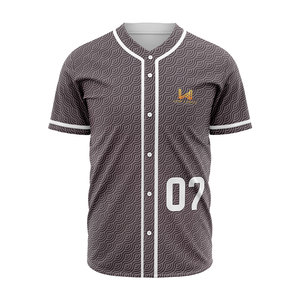 Custom Sublimated Baseball Jersey Button <b>Down</b> Short Sleeve Adult's Unisex Polyester Sport Shirt Softball Uniform Jerseys - Product Image 2