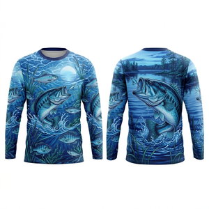 Camiseta de Pesca Unisex Personalizada, Sublimada, Manga Larga, Protección UV, Secado Rápido, Transpirable, para Deportes al Aire Libre - Product Image 4