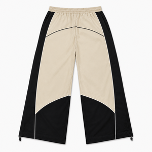 <b>Mens</b> Oversized <b>Wide</b> <b>Leg</b> Track Pants Colorblock Baggy <b>Trousers</b> Elastic Waistband Adjustable Cuff Streetwear Casual Jogger - Product Image 2