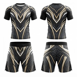 เสื้อรัดกล้ามเนื้อ MMA น้ำหนักเบาสำหรับฝึกซ้อมและกางเกงขาสั้นสำหรับการต่อสู้ในศิลปะการต่อสู้และการแข่งขัน - Product Image 6