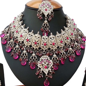 Vintage Silver Plated Alloy Necklace Earrings Set Women Crystal Rhinestone Tassel Jewelry Wedding Bridal Fashion Jewelry Sets - Product Image 2