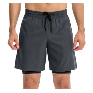 Men's olive green Color <b>Polyester</b> <b>Shorts</b> Elastic Waist Quick Dry Casual Style Bermuda Length Side Stripe - Product Image 3