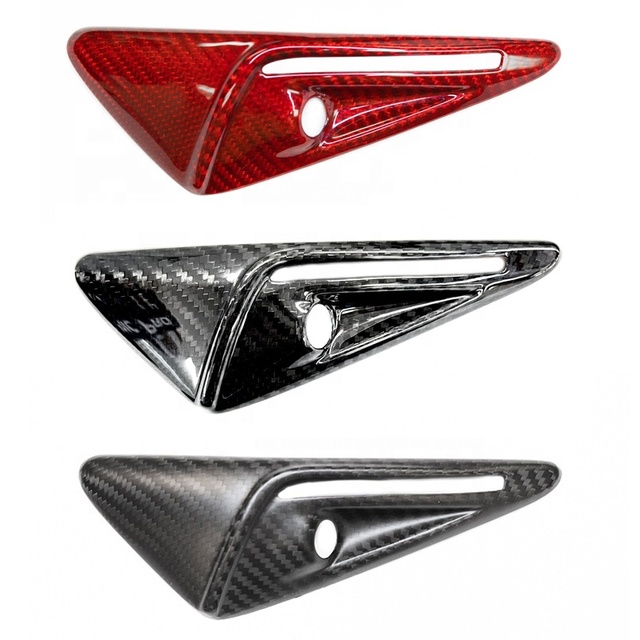 Real Dry Carbon Fiber Side Camera Cover Full Protective Trim for Tesla Model 3/Y/X/S Waterproof Turn Signal Fender Replacement