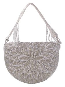 Fashion Designer Beaded Crystal Logo Chains Flap Clutch <b>Bag</b> <b>for</b> Bride Evening Party Sling Hand Purse From India - Product Image 5
