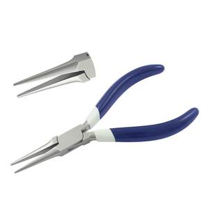 145mm PVC Handled <b>Long</b> <b>Nose</b> Plier Smooth Jaws Double Leaf Spring for Crimping Jewelry Making Circlip Fishing OEM Customizable - Product Image 1