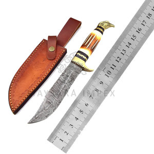 Nueva Edición Cuchillo de Caza de Acero de Damasco de 12 pulgadas Hecho a Mano con Mango de Hueso de Camello Grabado, Cuchillo Bowie de Acero de Damasco Forjado a Mano - Product Image 2