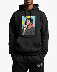 Survêtement noir à capuche pour homme, imprimé numérique, streetwear, ensemble de survêtement à manches longues avec poches latérales, vêtements d'automne - Product Image 4
