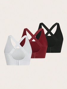 Soutiens-gorge de sport personnalisés imprimés par sublimation pour femmes, yoga, fitness, course à pied, dos croisé, rembourrés - Product Image 4