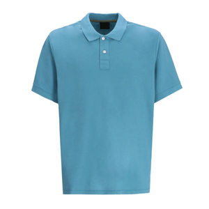Camiseta de Manga Corta Azul Claro para Hombre, Estampado Digital, Tejido de Punto Piqué, Logotipo Bordado, Bolsillo Delantero, Corte Regular, 100% Algodón - Product Image 1