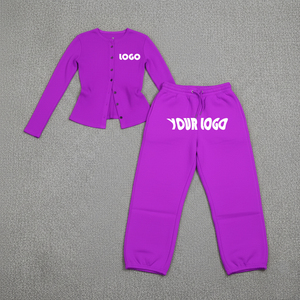 Chándal Urbano de Invierno para Mujer, Estilo Streetwear, Personalizado, con Capucha, Tallas Grandes, Transpirable, Estampado, 100% Algodón, Lavado Ácido, con Pedrería - Product Image 2