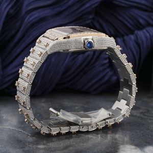 Luxury Iced Out <b>Skeleton</b> Moissanite <b>Watch</b> Rose Gold Silver Hip Hop Jewellery Statement Timepiece Bust Down Shine - Product Image 4