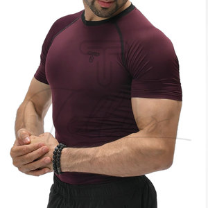Pakistan Manufacturer TELLUS APPAREL Spandex/Nylon <b>Compression</b> <b>Shirts</b> Quick Dry Breathable Short Sleeve Unisex Top Selling - Product Image 5