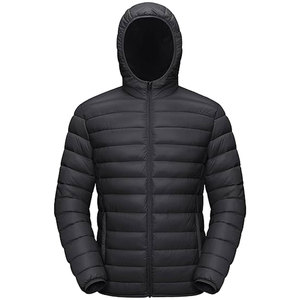 Unisex Thick Puffer Jacket Hood Water Resistant Windproof <b>Quilted</b> Insulated Coat OEM Custom Color Design 100% Nylon Stand - Product Image 1