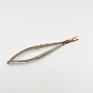 Ciseaux à sourcils Aroosh Corporation en acier inoxydable avec pointe en or rose, lame droite et aiguisée, manche en acier inoxydable, pour droitiers - Product Image 3