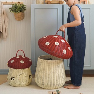Mushroom <b>basket</b> with removable lid Handmade <b>Storage</b> <b>Basket</b> Wholesale eco-friendly Made in Vietnam Ready to stock - Product Image 4