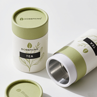 Emballage personnalisé en tube de papier kraft de forme ronde, de qualité alimentaire, compostable, pour café et thé, en carton cylindrique imprimé