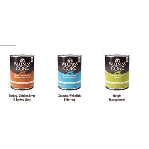 Nourriture humide sans céréales pour chiens Wellness 12,5 oz Pâté coupé Dinde et poulet - Product Image 1