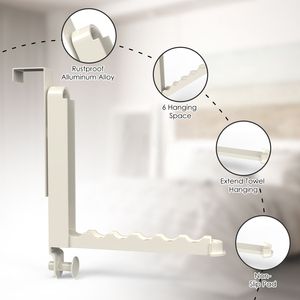 2 Pezzi Appendiabiti Pieghevole da Appendere Sopra la Porta, Ganci Portatili per Cappotti e Asciugamani, per Asciugare Biancheria - Product Image 3