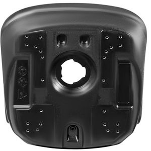 Sedile di ricambio universale per trattorini rasaerba, skid steer e carrelli elevatori, in vinile nero, con schienale alto e foro di drenaggio centrale - Product Image 6