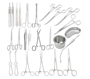 Juego de Instrumentos para Cirugía Menor SureMed, Pinzas, Tijeras y Portaagujas de Acero Inoxidable, Caja de Esterilización de Aluminio - Product Image 1