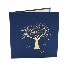 การ์ดอวยพรวันวาเลนไทน์ลายดอกซากุระแบบป๊อปอัพสร้างสรรค์ 3 มิติ สลักเลเซอร์ลายรัก สไตล์ยุโรป - Product Image 2