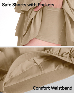 Nouvelles jupes en coton et élasthanne pour filles, design personnalisé, taille élastique, style décontracté, jupe-culotte à 3 volants, uniforme scolaire - Product Image 5