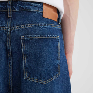 Pantalon en jean brodé taille mi-haute pour homme, grande taille, extensible, coupe droite, respirant, délavé, style urbain - Product Image 6
