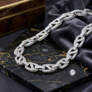 Collier chaîne à maillons en diamant Moissanite VVS S925, bijoux pour hommes, disponible à la vente - Product Image 1