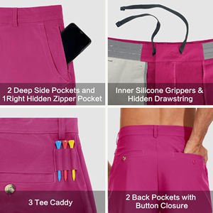 Pantalones Cortos de Golf Casuales para Hombre, Más Vendidos, de Verano, Secado Rápido, Absorción de Humedad, Color Sólido, Logotipo y Talla Personalizables, Ecológicos - Product Image 5